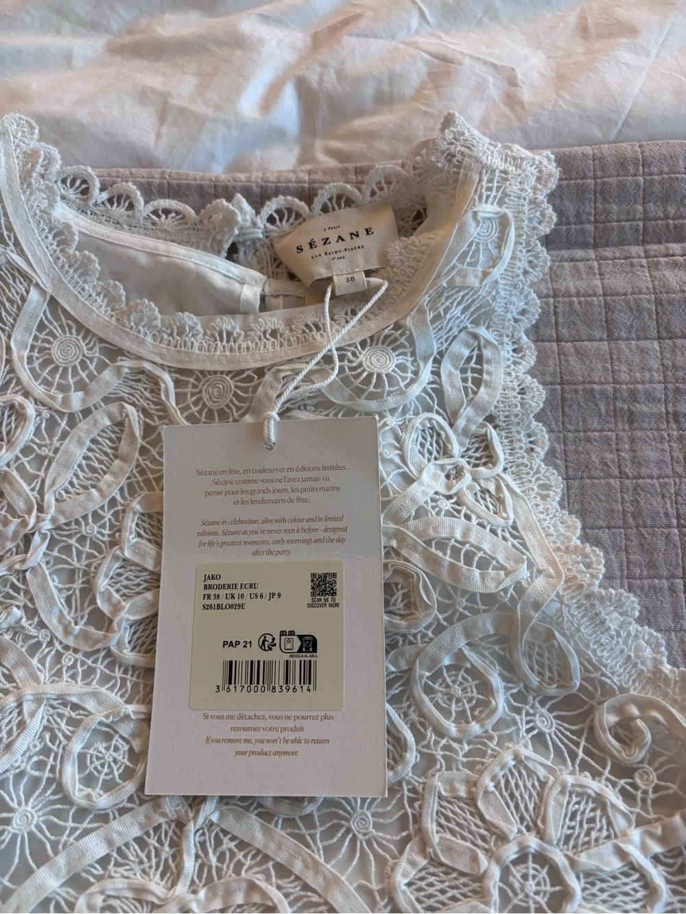 NWT Sézane Jako Blouse Size 6/38 - Picture 6 of 8